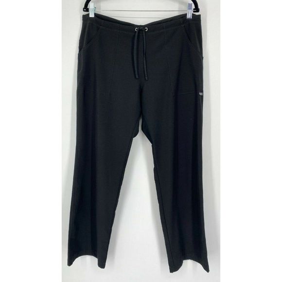 Patagonia Straight Leg Athletic Pants Size 12 Stretch Pull On Drawstring Black - Picture 1 of 10